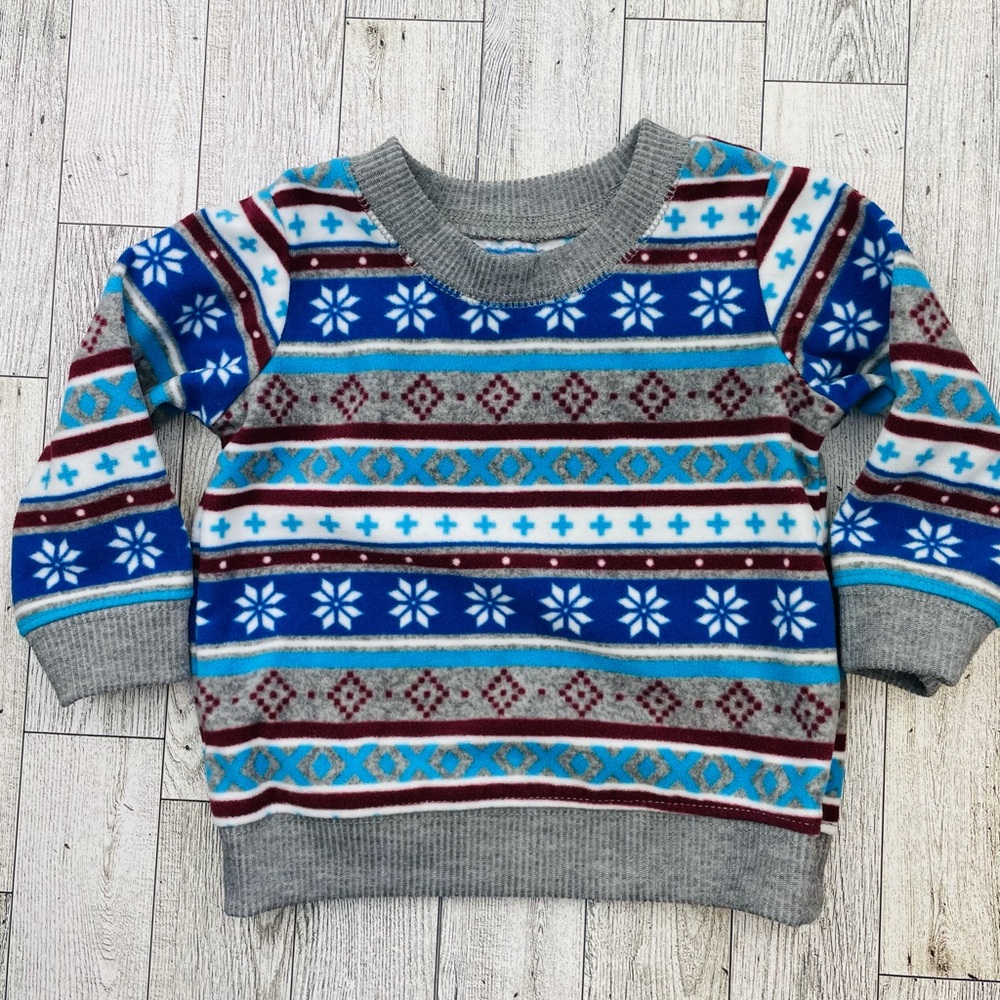 Carter’s blue and grey snowflake winter sweater